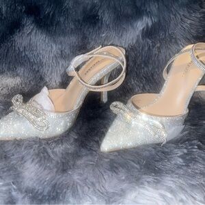 Elegant Silver Glitter Heels